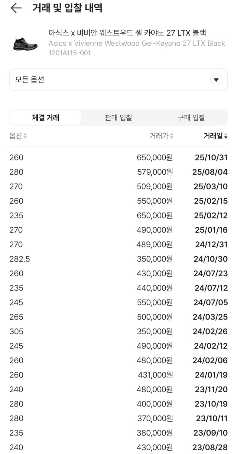 아식스 x 비비안웨스트우드 젤 카야노 27 LTX 블랙 230 사이즈 상품이미지3