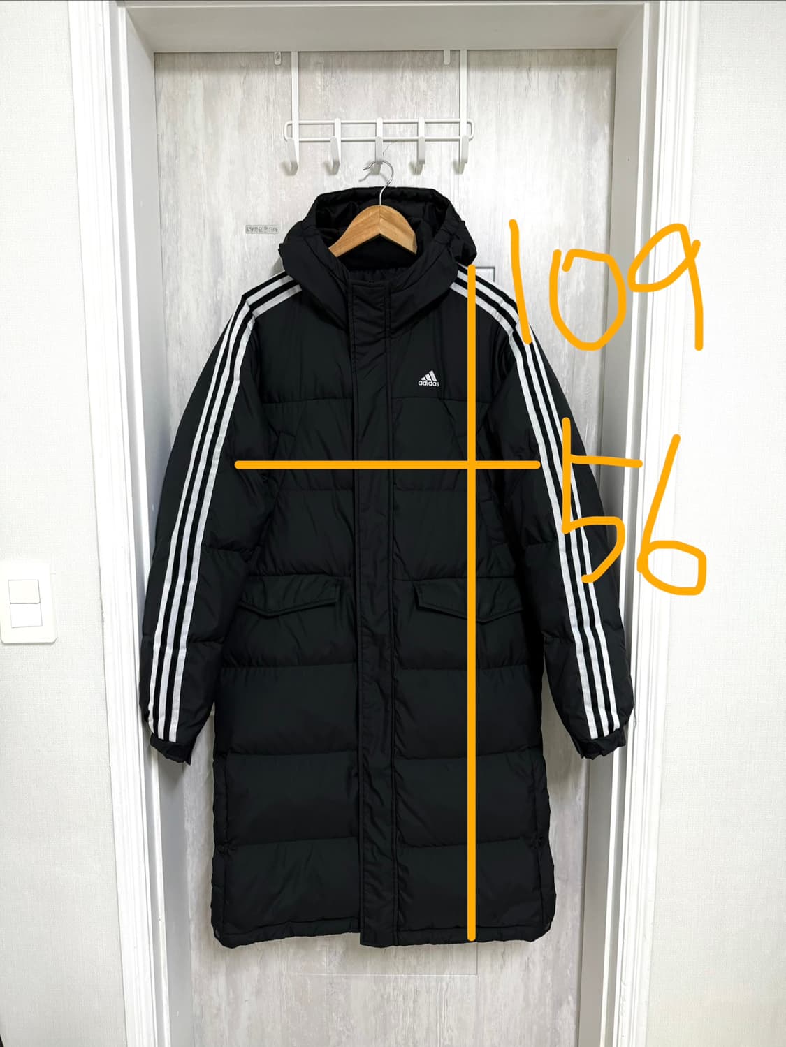 공용 100 L / 아디다스 3선 덕다운 롱패딩 벤치코트 상품이미지2