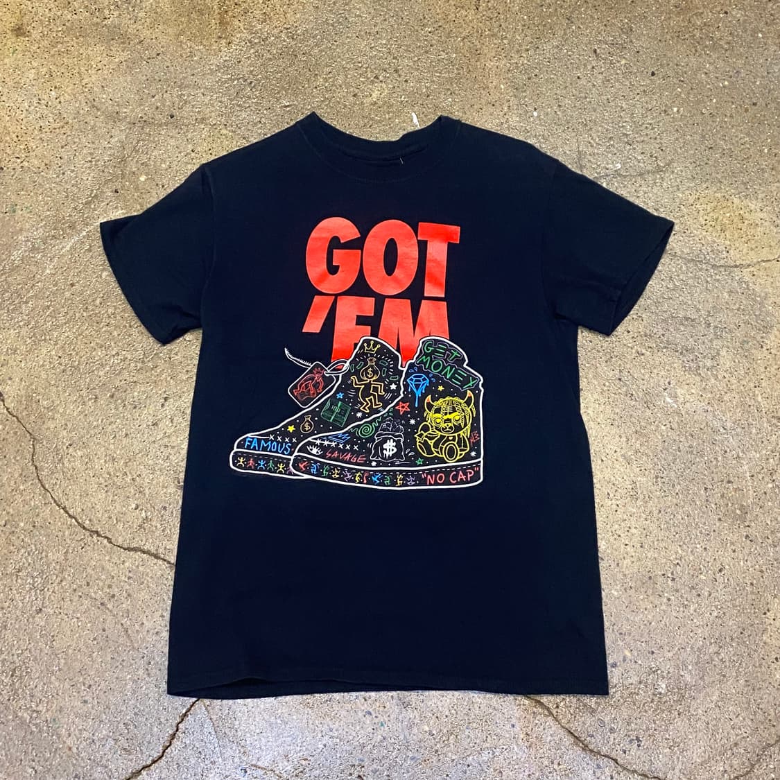 미국 빈티지 GOT EM 프린팅 포인트 반팔티 상품이미지2
