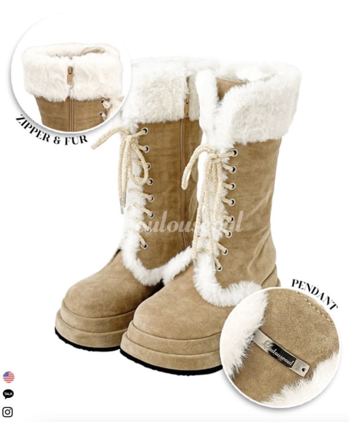 당일배송) 루루서울 윈터 엔젤 퍼 부츠 230 상품이미지1