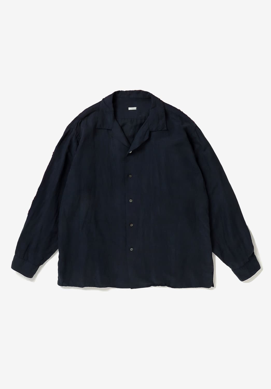[2] 아프레쎄 빈티지 실크 린넨 오픈카라 셔츠 네이비 상품이미지1