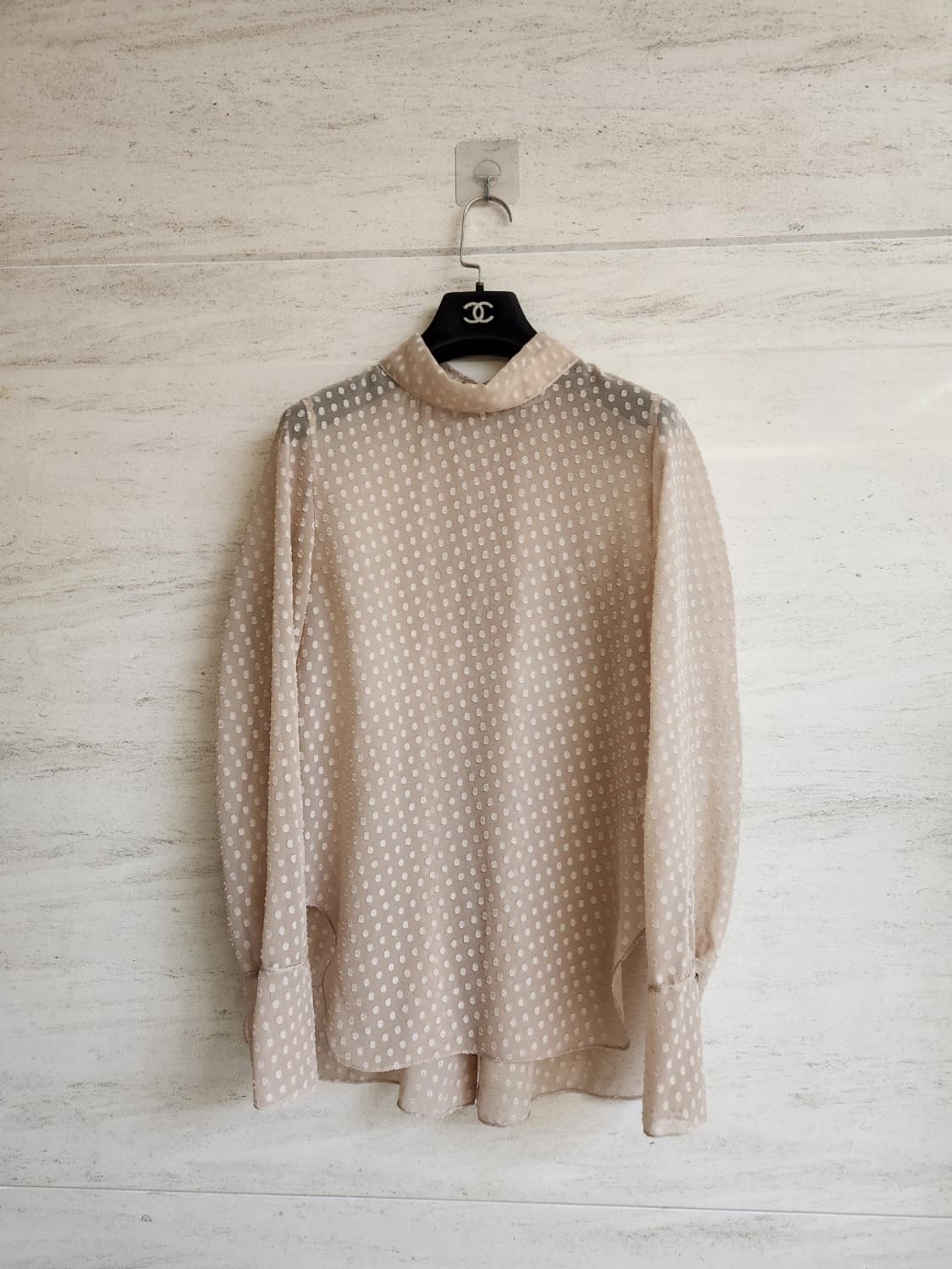 타임 번아웃 도트 시스루 블라우스 프리사이즈 상품이미지7