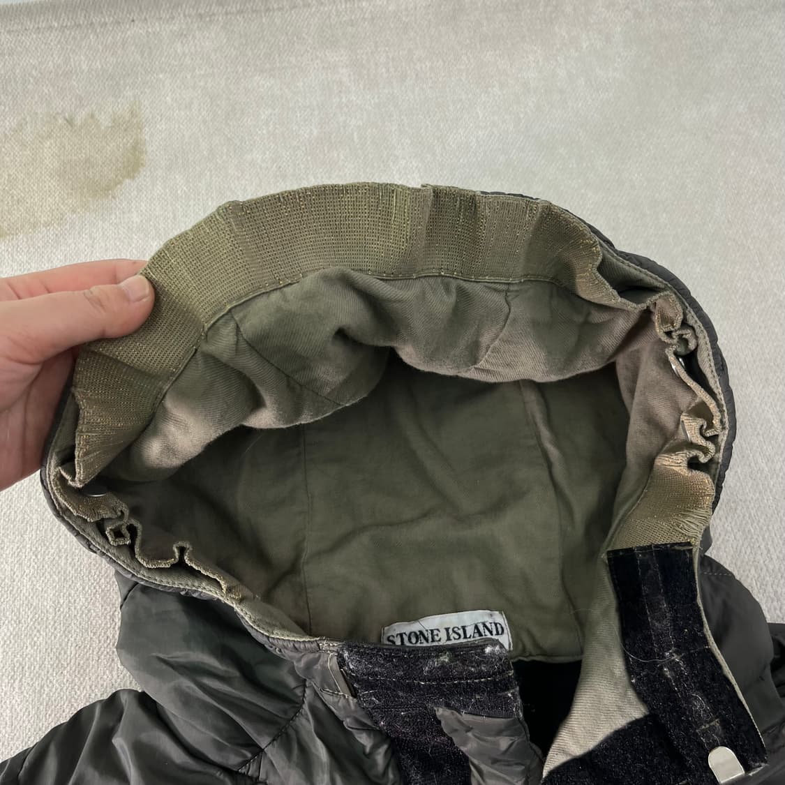 100 스톤아일랜드 90s 퀄팅 카키 자켓 상품이미지3