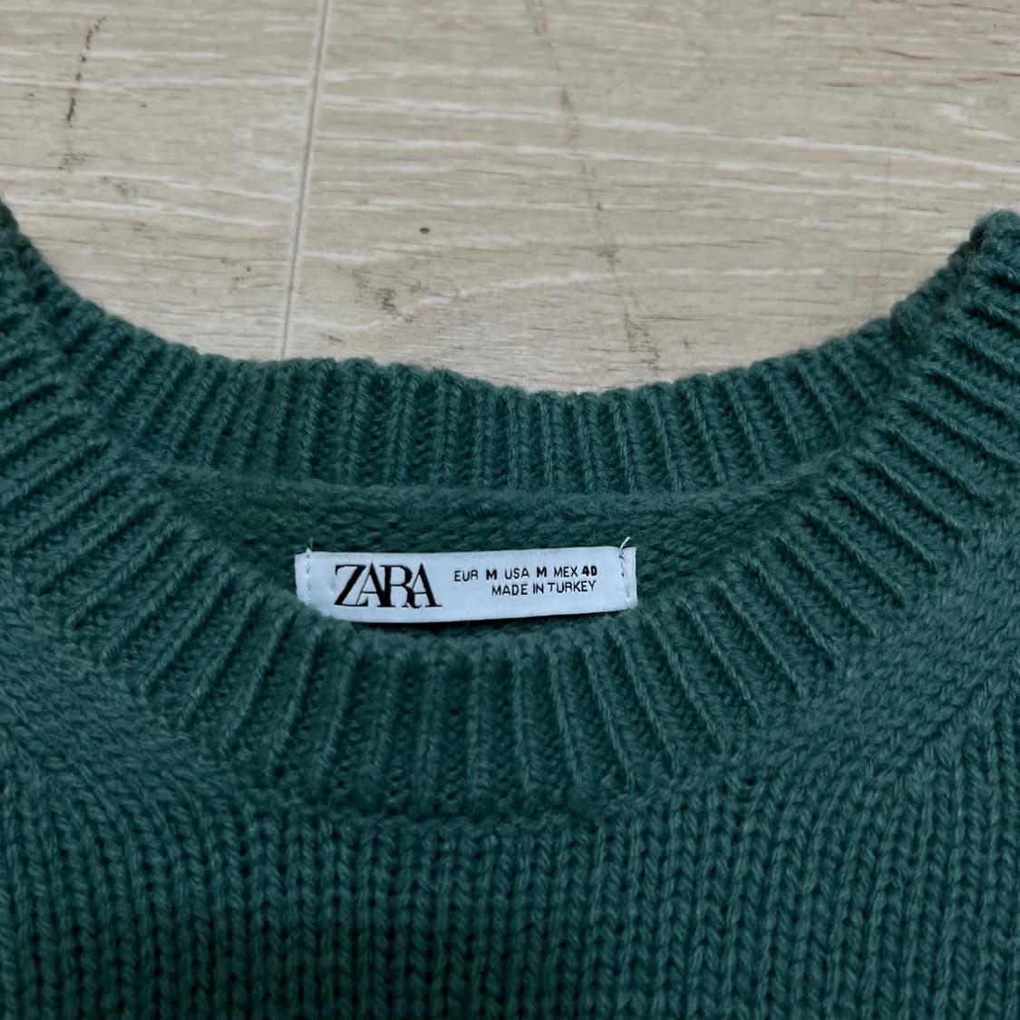 자라 루즈핏 라운드넥 니트 [딥그린] M/95 상품이미지4