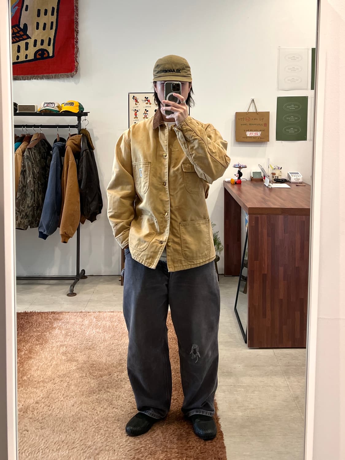 90s Carhartt 칼하트 덕 캔버스 초어 코트 (made USA) 상품이미지2