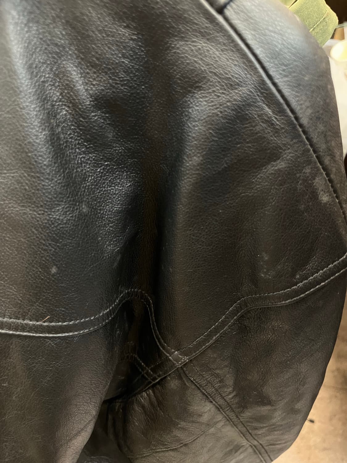 빈티지 퍼 카라 소가죽 레더 자켓 블랙 2XL  #csz2648 상품이미지8