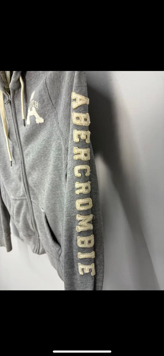 아베크롬비 사이드 패치로고 그레이 후드집업 H1220 상품이미지7