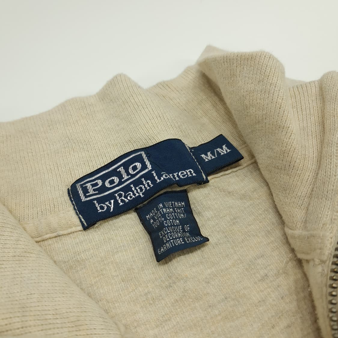CN666 M 폴로 랄프로렌 오트밀베이지 하프집업 긴팔 니트 스웨터 상품이미지4