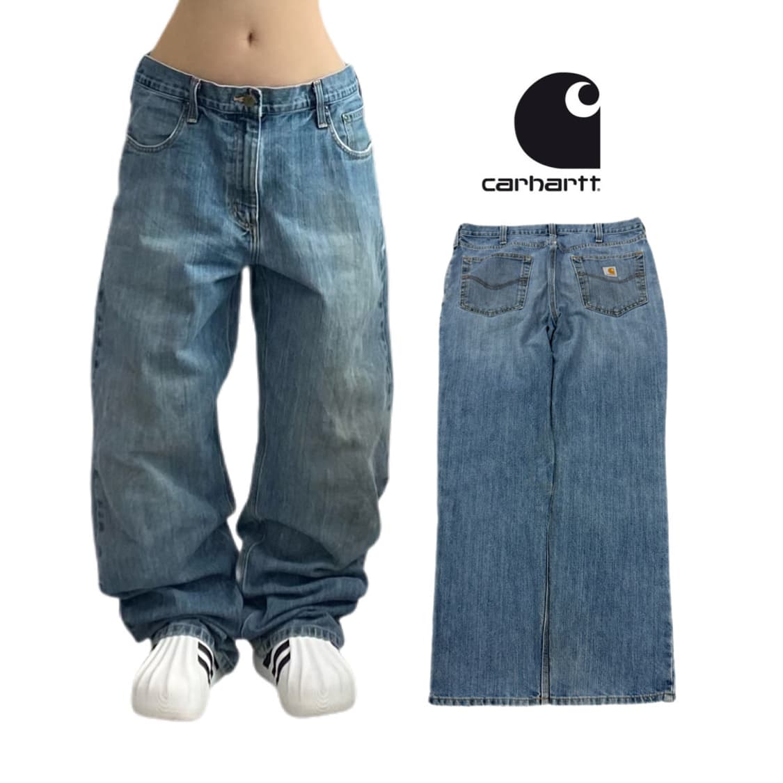 칼하트 OG 워싱 와이드 워크 데님팬츠 상품이미지1