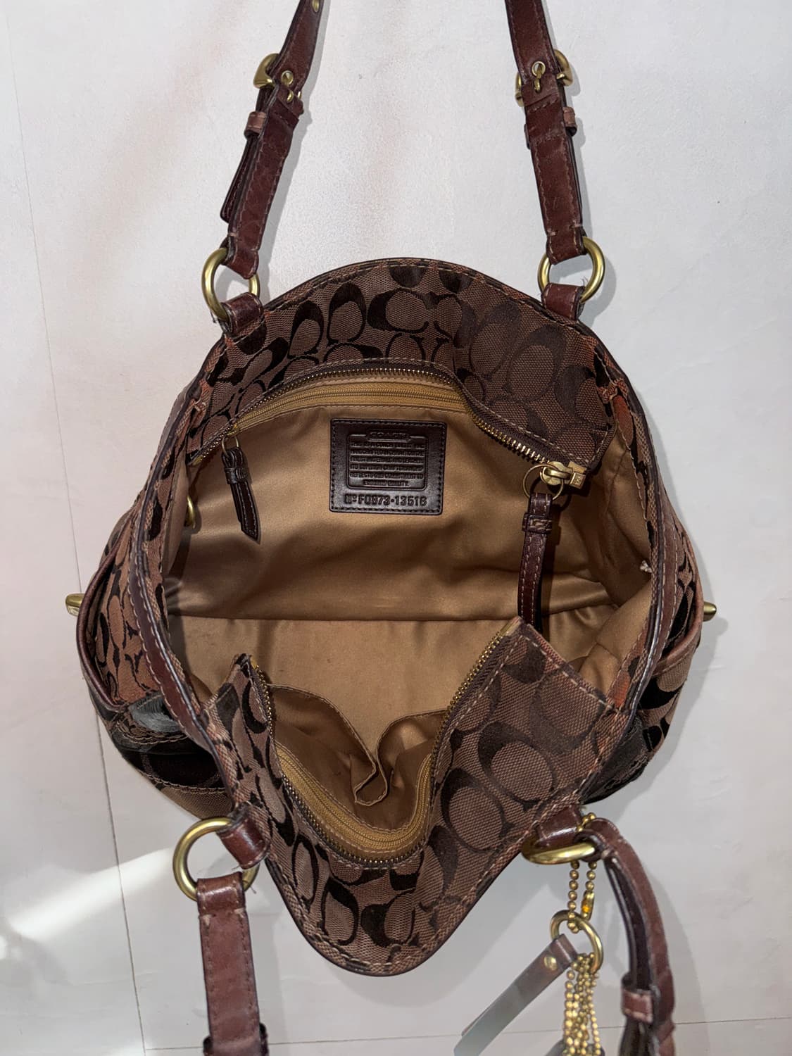 Coach brown multi pattern patchwork 숄더백 상품이미지6