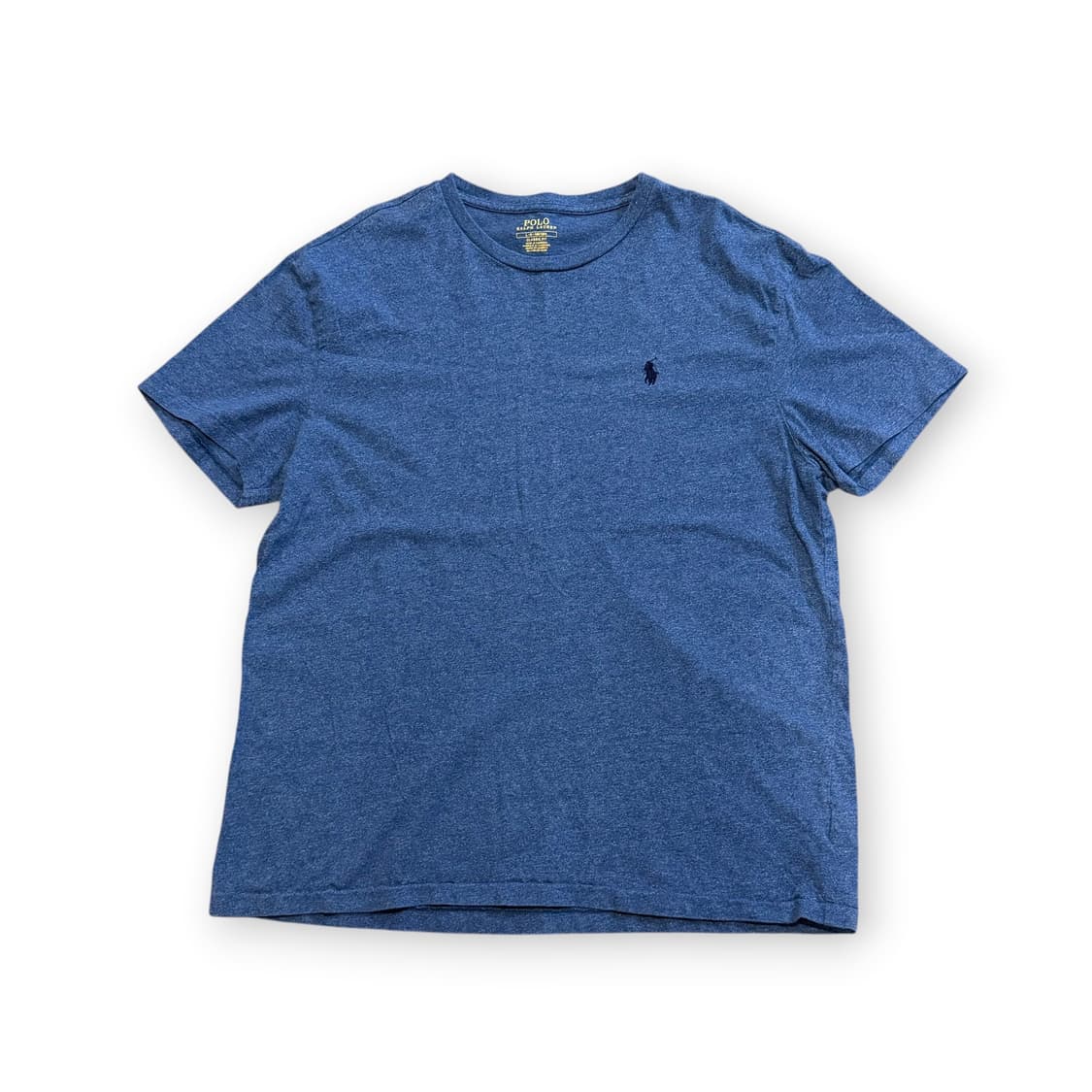 폴로 랄프로렌 멜란지 블루 라운드넥 반팔 티셔츠 상품이미지1