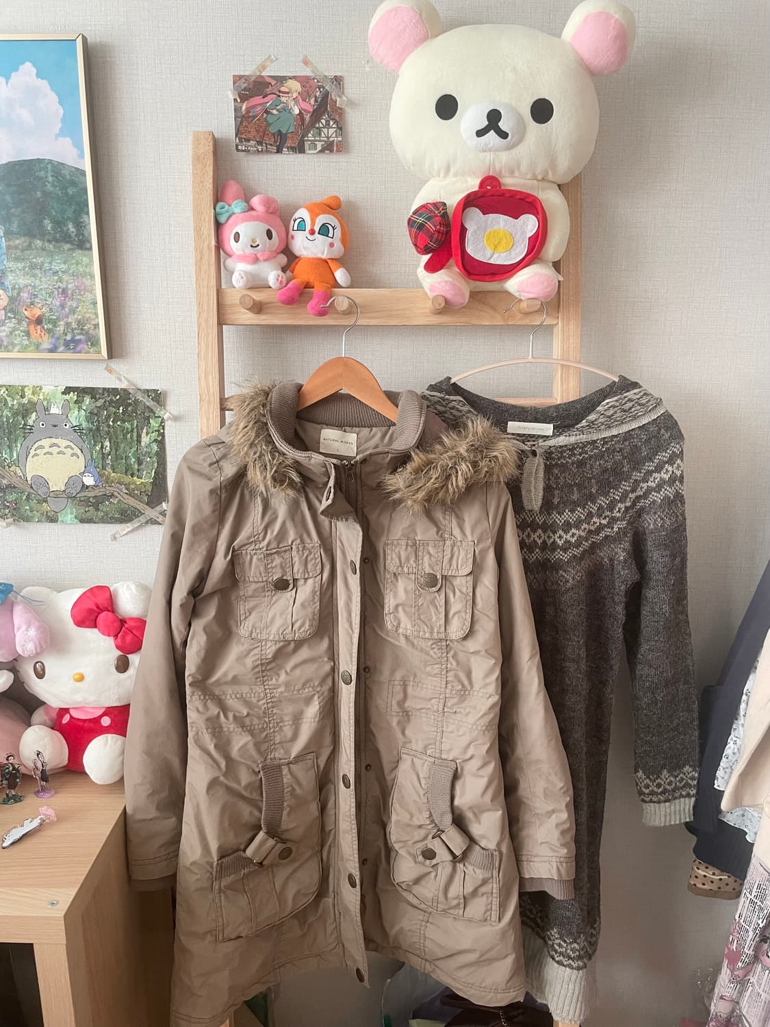 모리걸 빈티지 노르딕 야상 점퍼 set 🤎🤍❄️ 상품이미지1