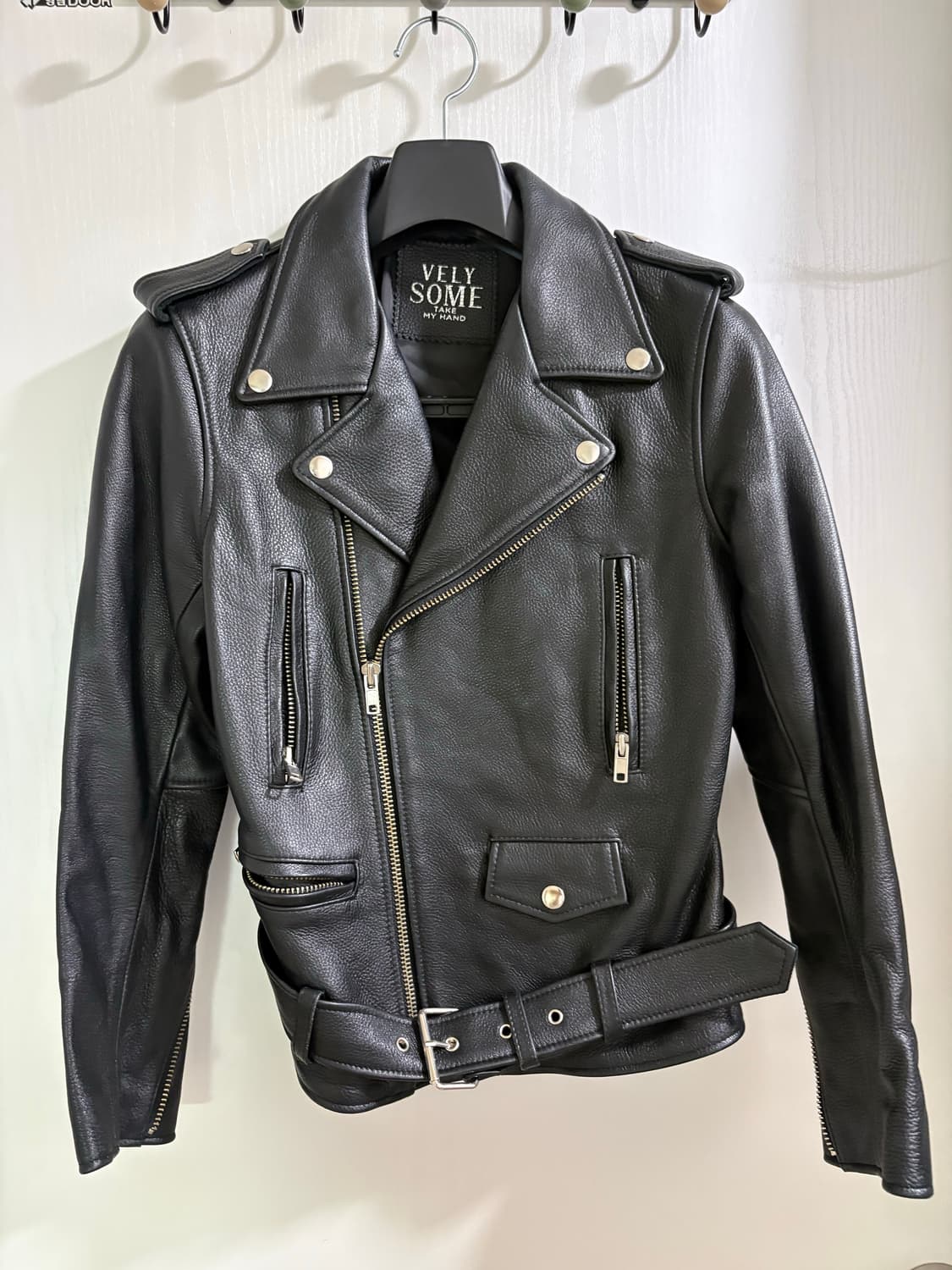 imvely 리얼 카우 바이커 레더자켓 55사이즈 상품이미지1