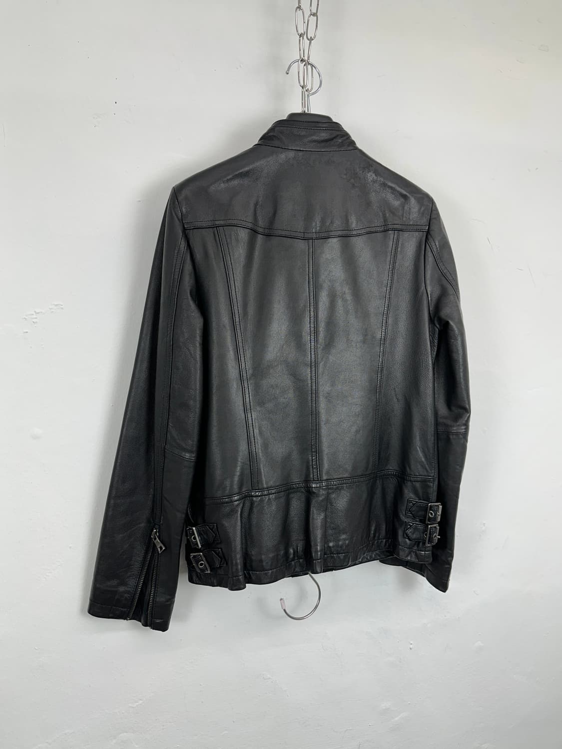 Zip Detail Lambskin Leather Jacket 상품이미지5