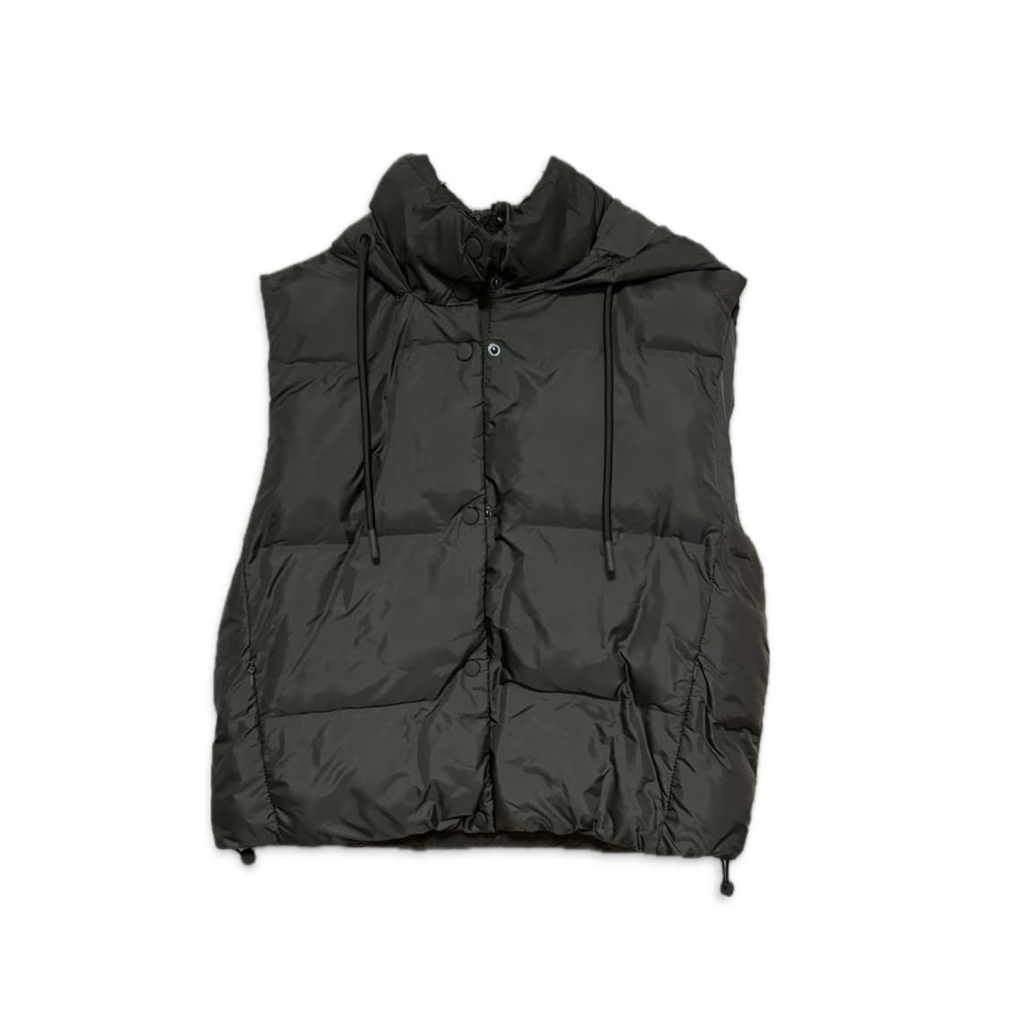 자라 숏 푸퍼 패딩 조끼 베스트 카키 상품이미지2