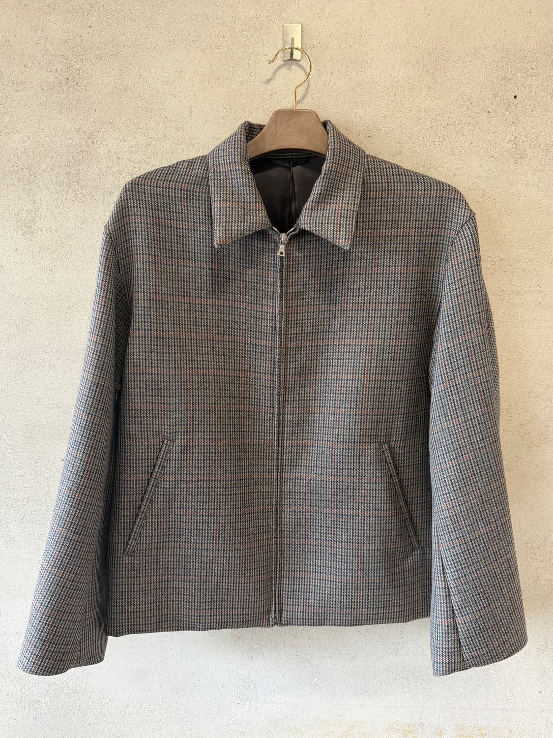 오라리 더블 페이스 체크 지프 블루종 상품이미지4