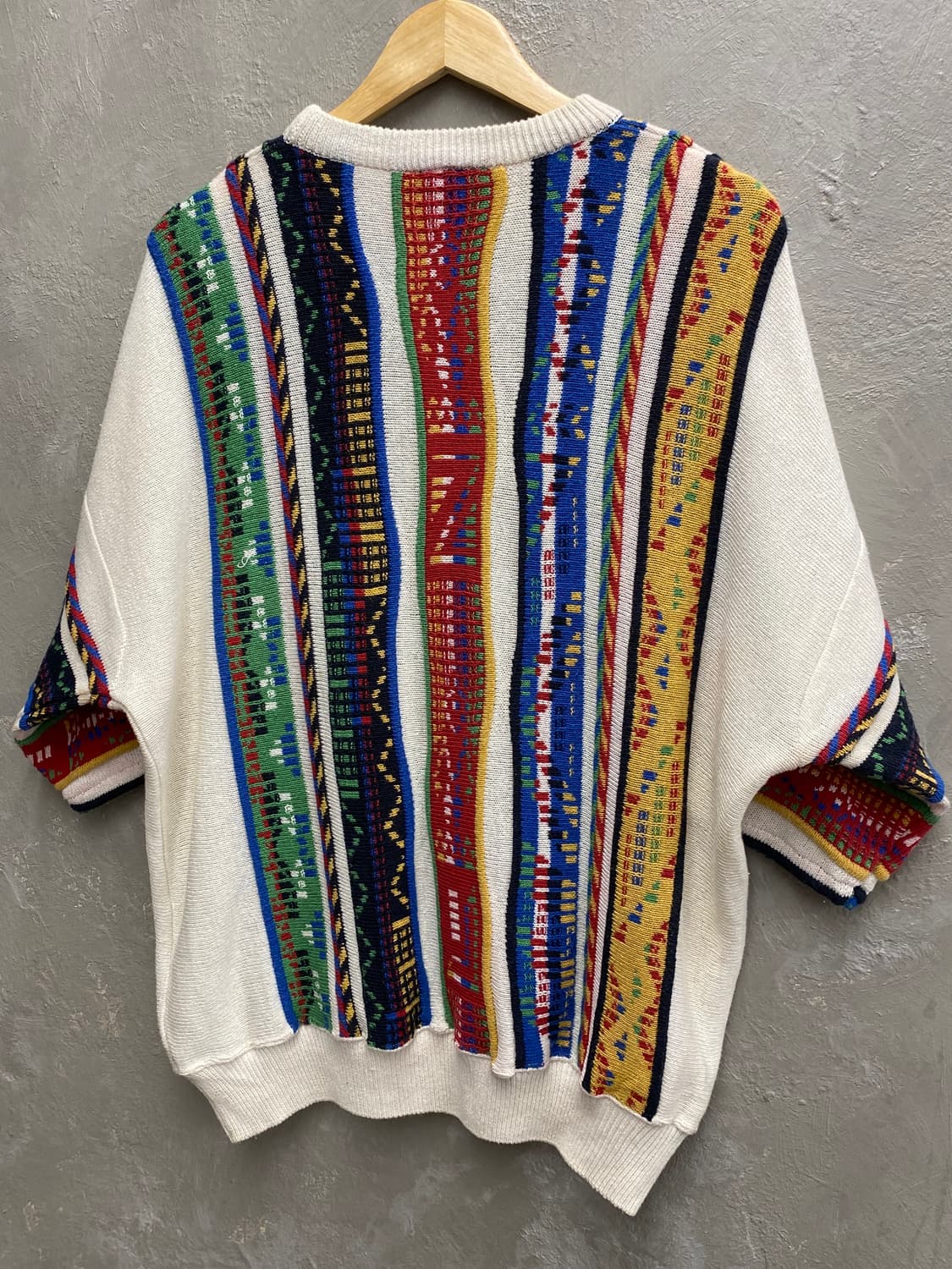 [XL] 90s Tre Castelli 이태리 메이드 반팔 케이블 니트 상품이미지6
