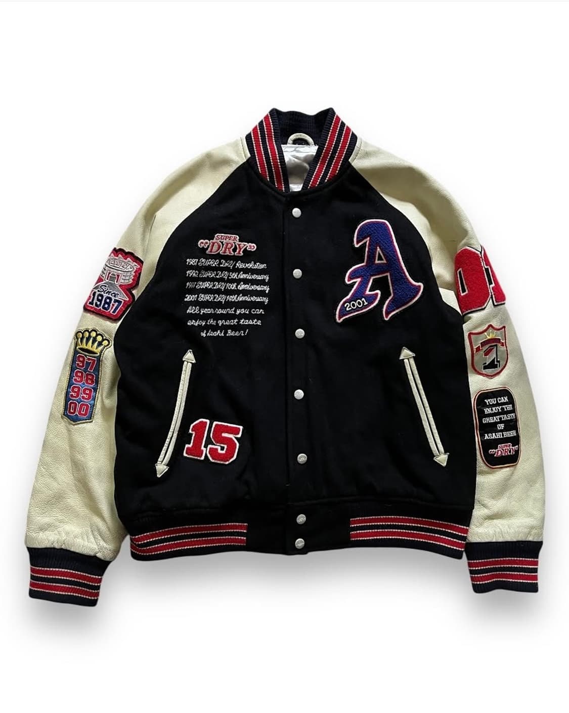 빈티지 2001 아사히 레더 바시티 상품이미지1