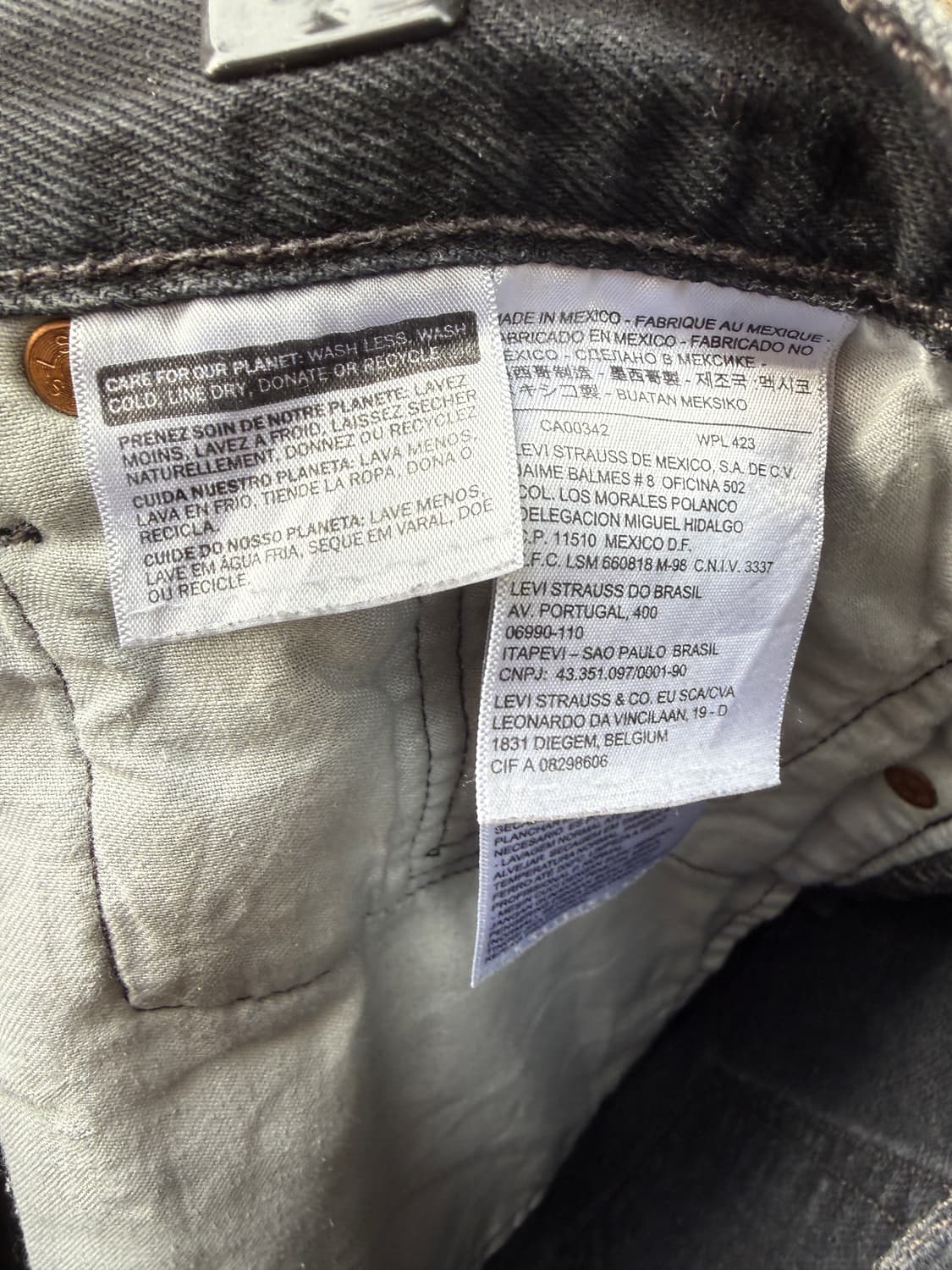 리바이스 501 흑청 38/32 버튼플라이 멕시코 상품이미지3