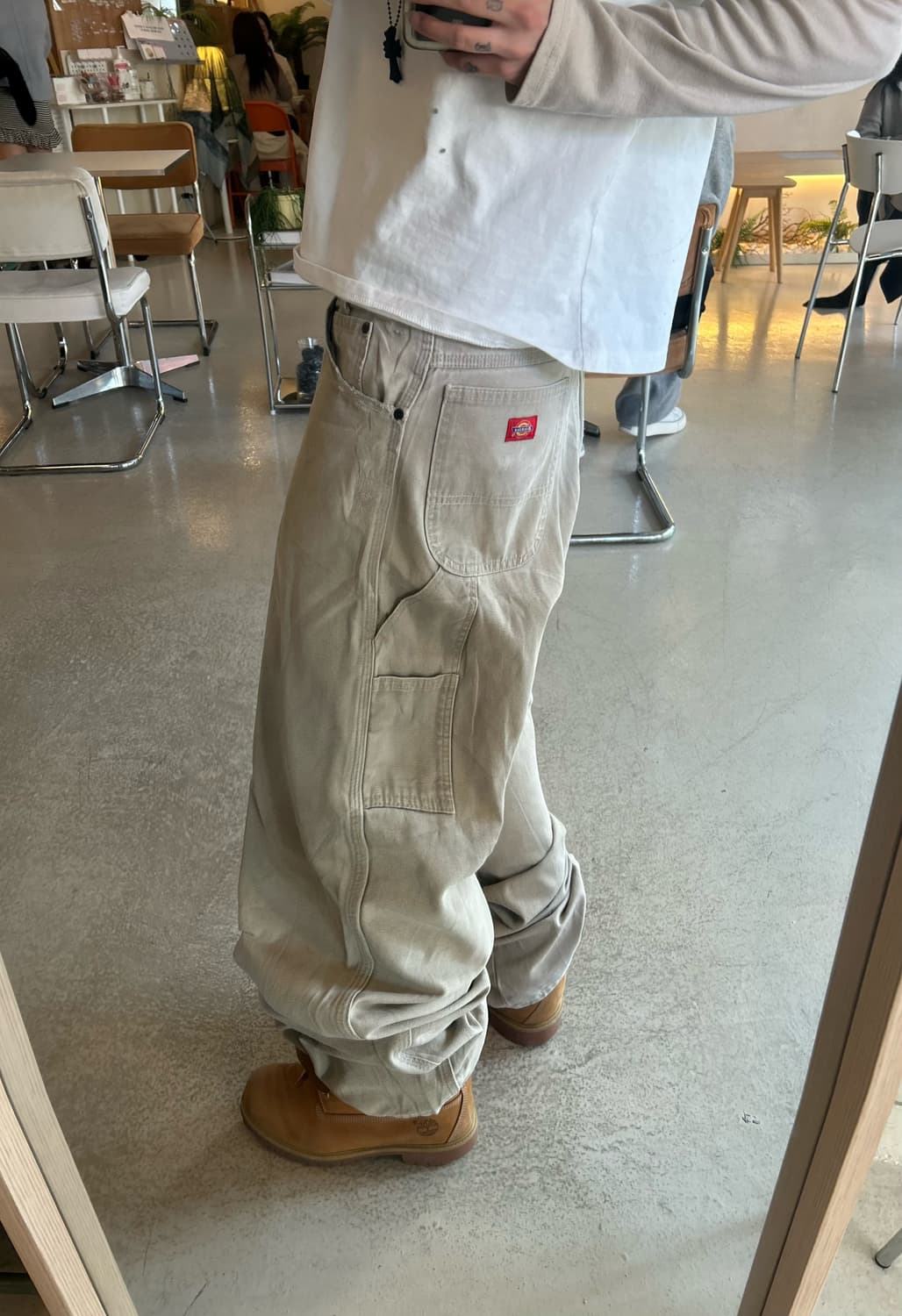 DICKIES 베이지 카팬터 와이드 팬츠 상품이미지2