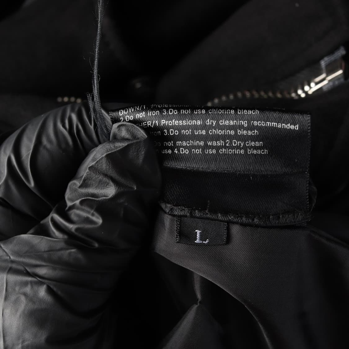 드레스볼륨 블랙 패브릭 더블 라이더 자켓 L 상품이미지6