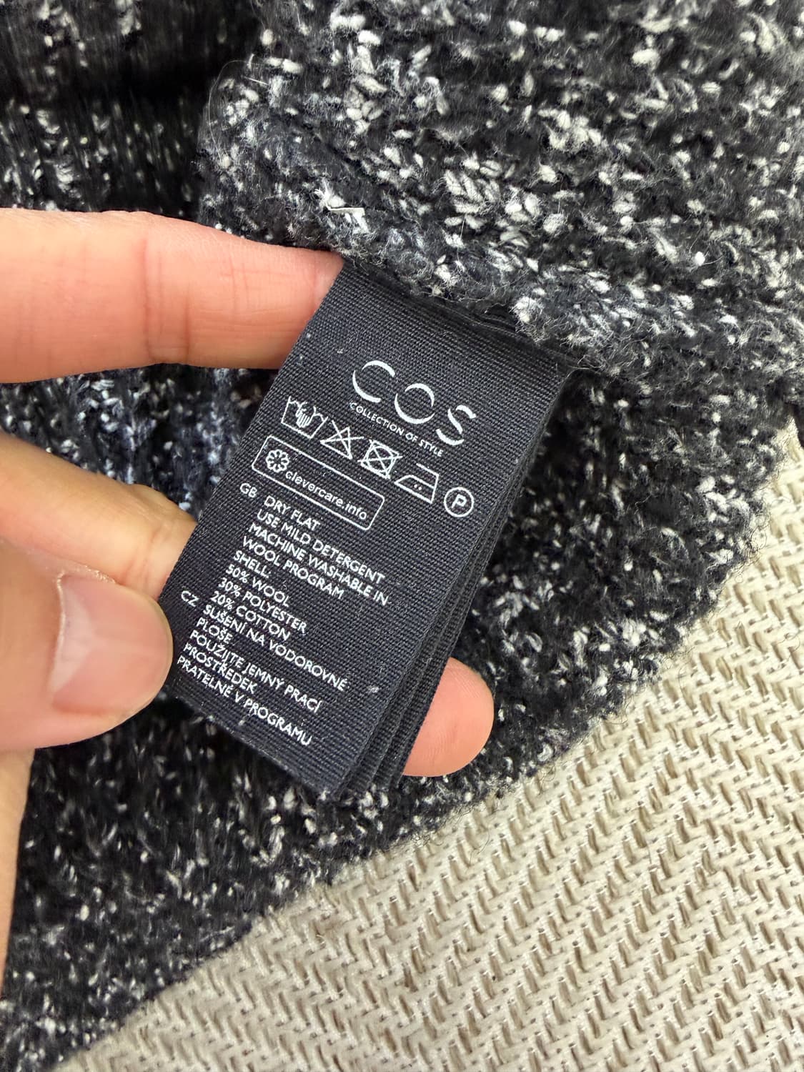 정품) COS 코스 남성 블랙 믹스 니트 스웨터 M 상품이미지6