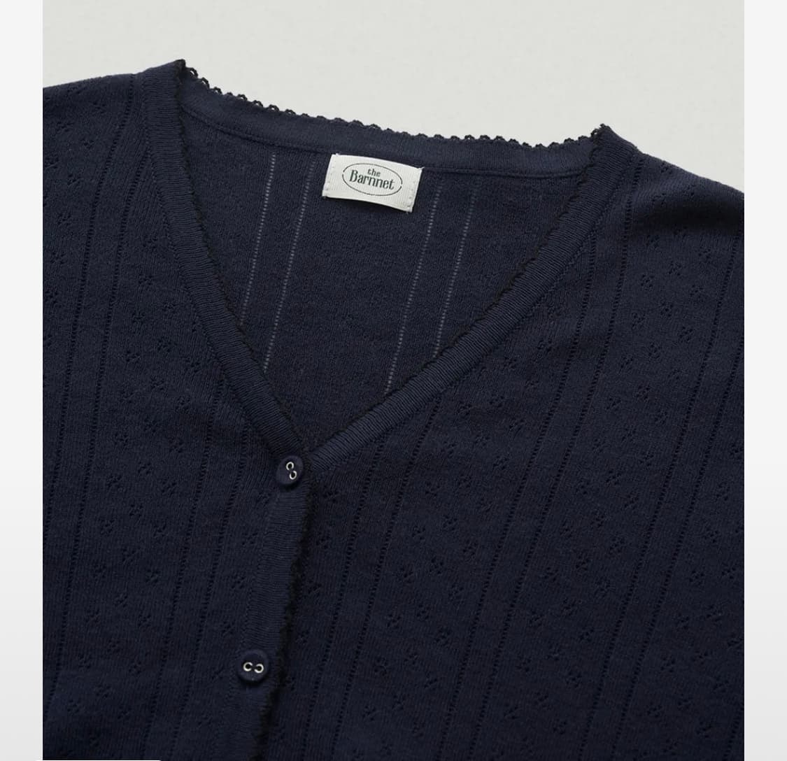 더바넷 Cotton Eyelet Knit Cardigan+슬리브리스 상품이미지3