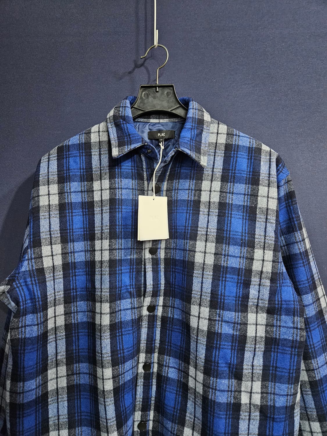 플랙 스트라이프 체크 남성 오버핏 95~105 셔츠자켓  상품이미지7