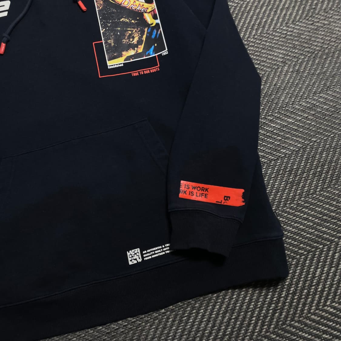 00s 디키즈 패치워크 그래픽 박시핏 후드 티셔츠 y 5340 상품이미지3