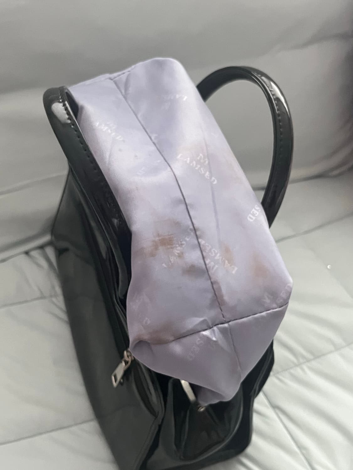 오네갸루 호피 리본 백 일본 빈티지 상품이미지3