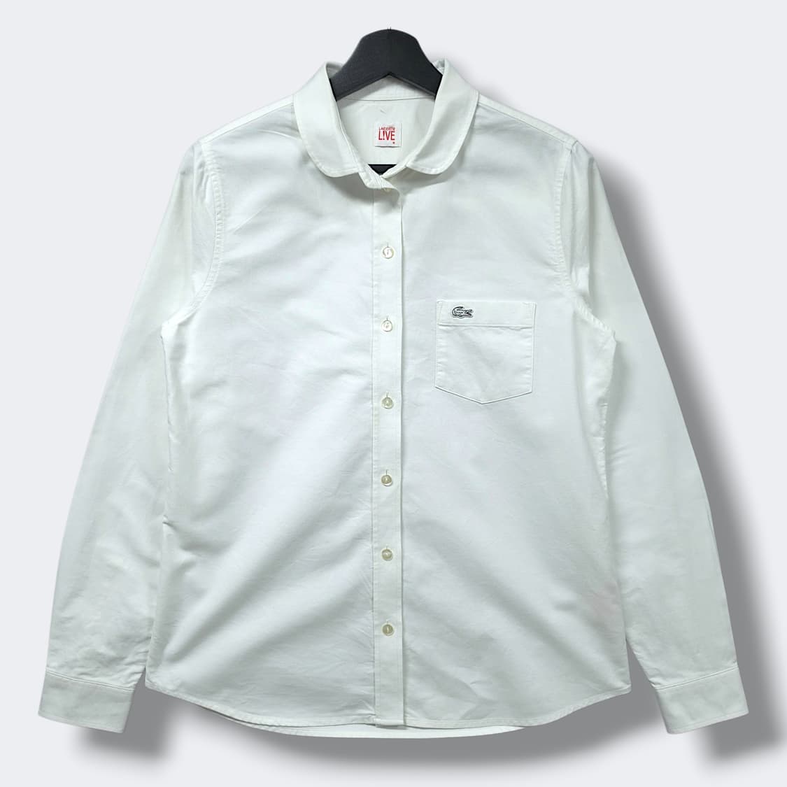 [M] 라코스테 화이트 우먼즈 코튼 긴팔셔츠 상품이미지1