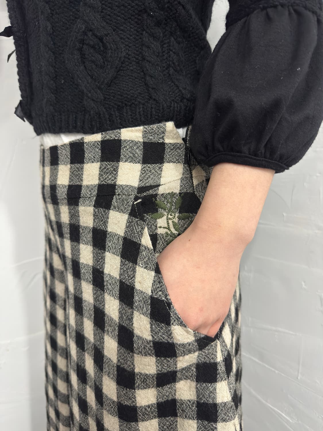 jocomomola wool check pants 상품이미지4