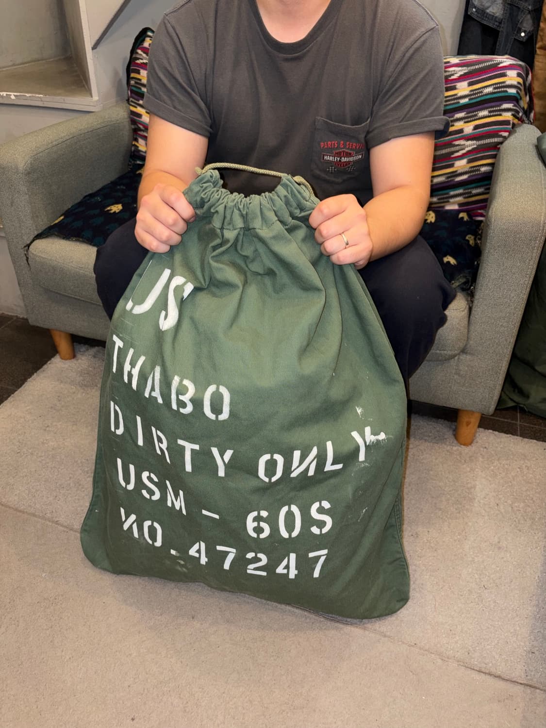 80-90’s US Army stencil laundry bag 상품이미지5