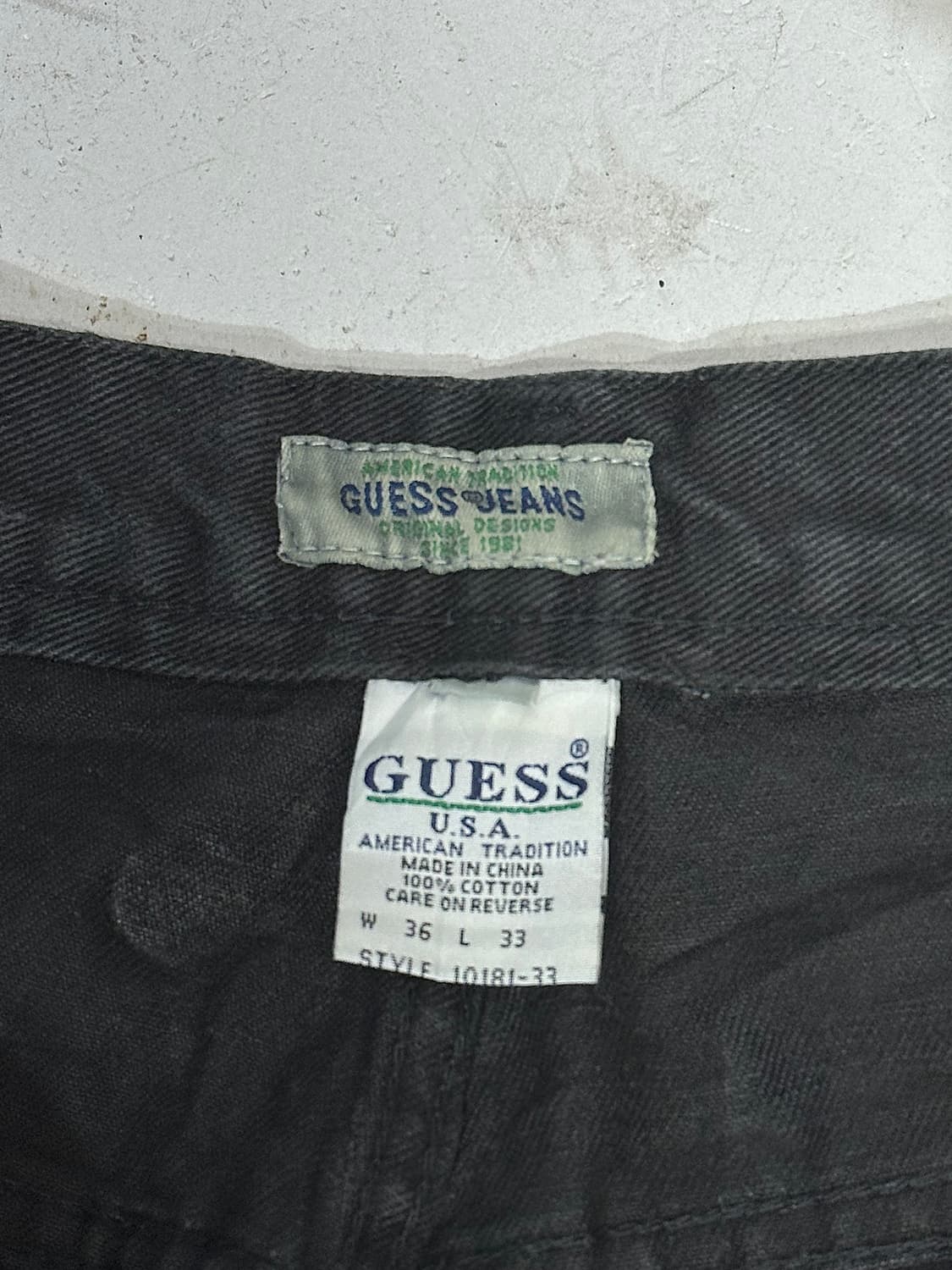 게스 흑청 와이드 커브드 데님 팬츠 청바지  상품이미지7