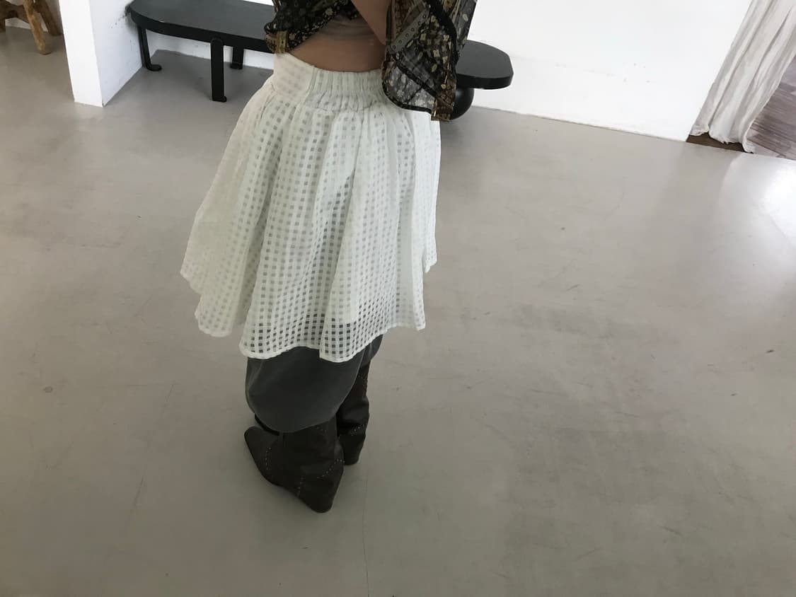 vintage ivory pattern skirt 상품이미지2