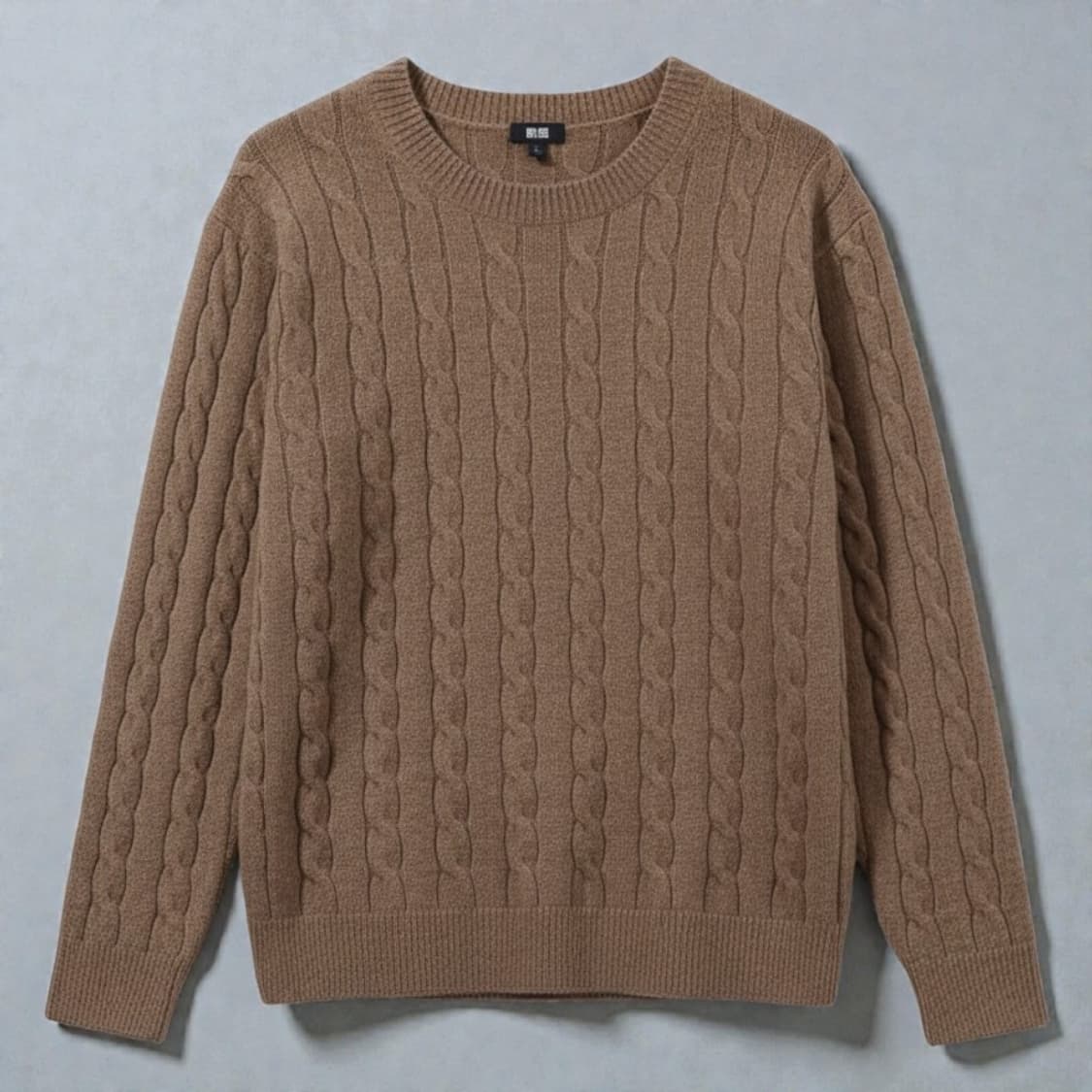 105)유니클로 꽈배기 케이블 니트 스웨터 브라운 상품이미지1