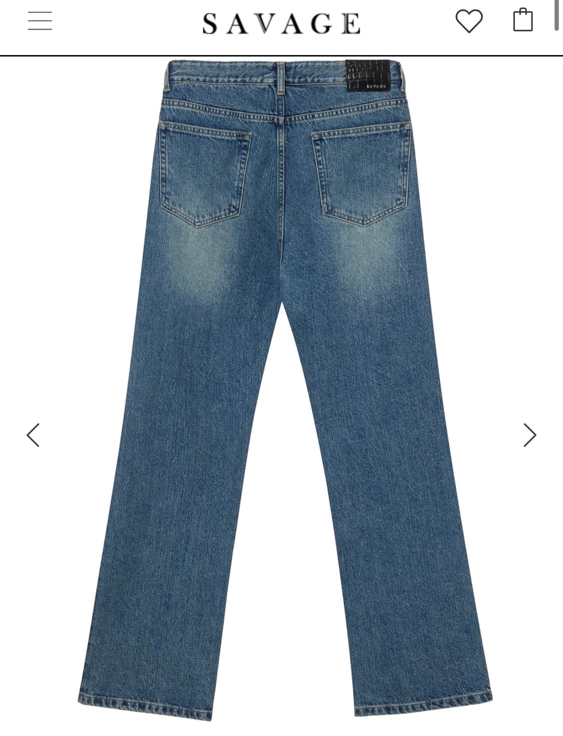 세비지) Bootcut Fit Denim Jeans - Blue 새상품 상품이미지2