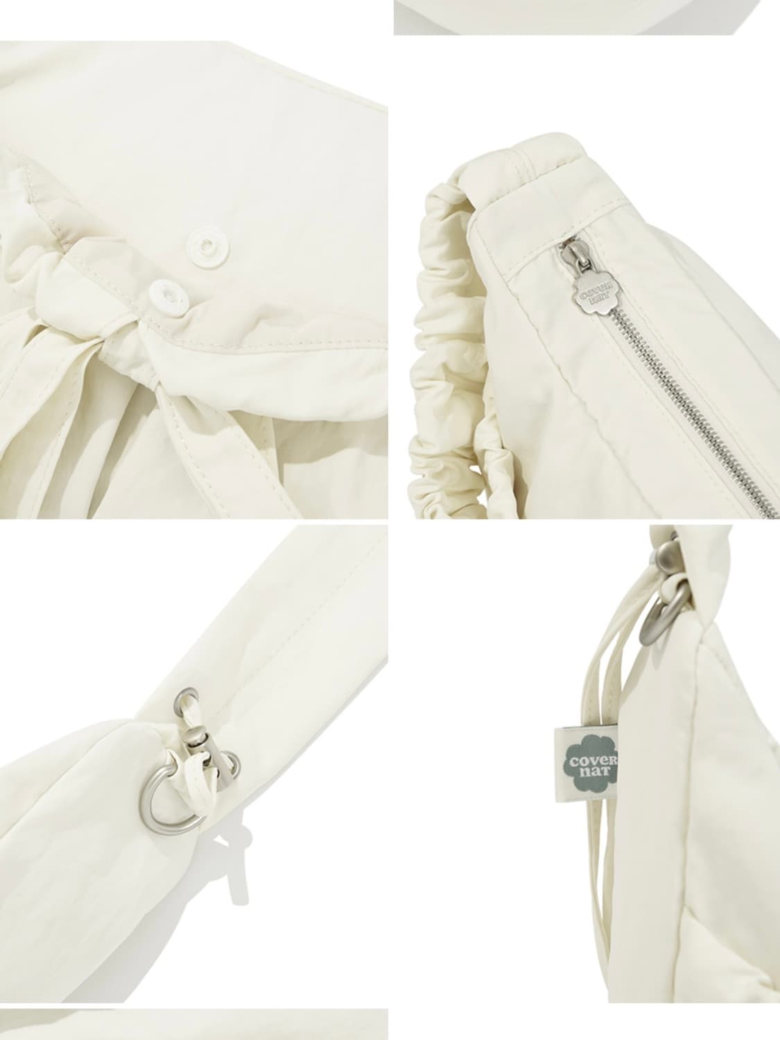 커버낫 셔링 미디움 나일론 호보백 블루 상품이미지3