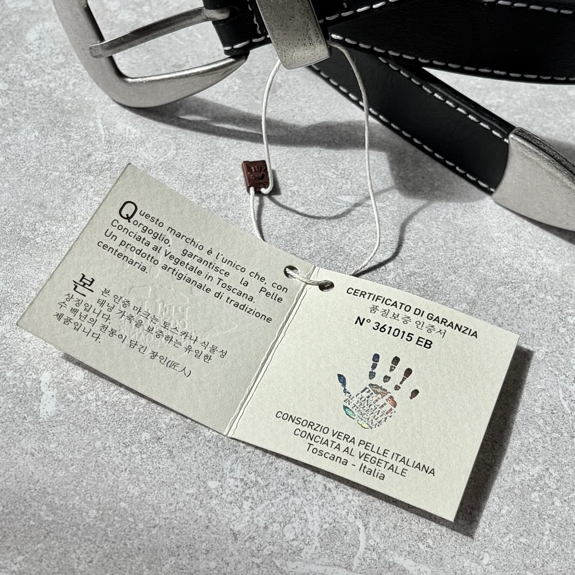 Oribell 이탈리아 베라펠레 인증 가죽 스티치 클래식 웨스턴 벨트 상품이미지9