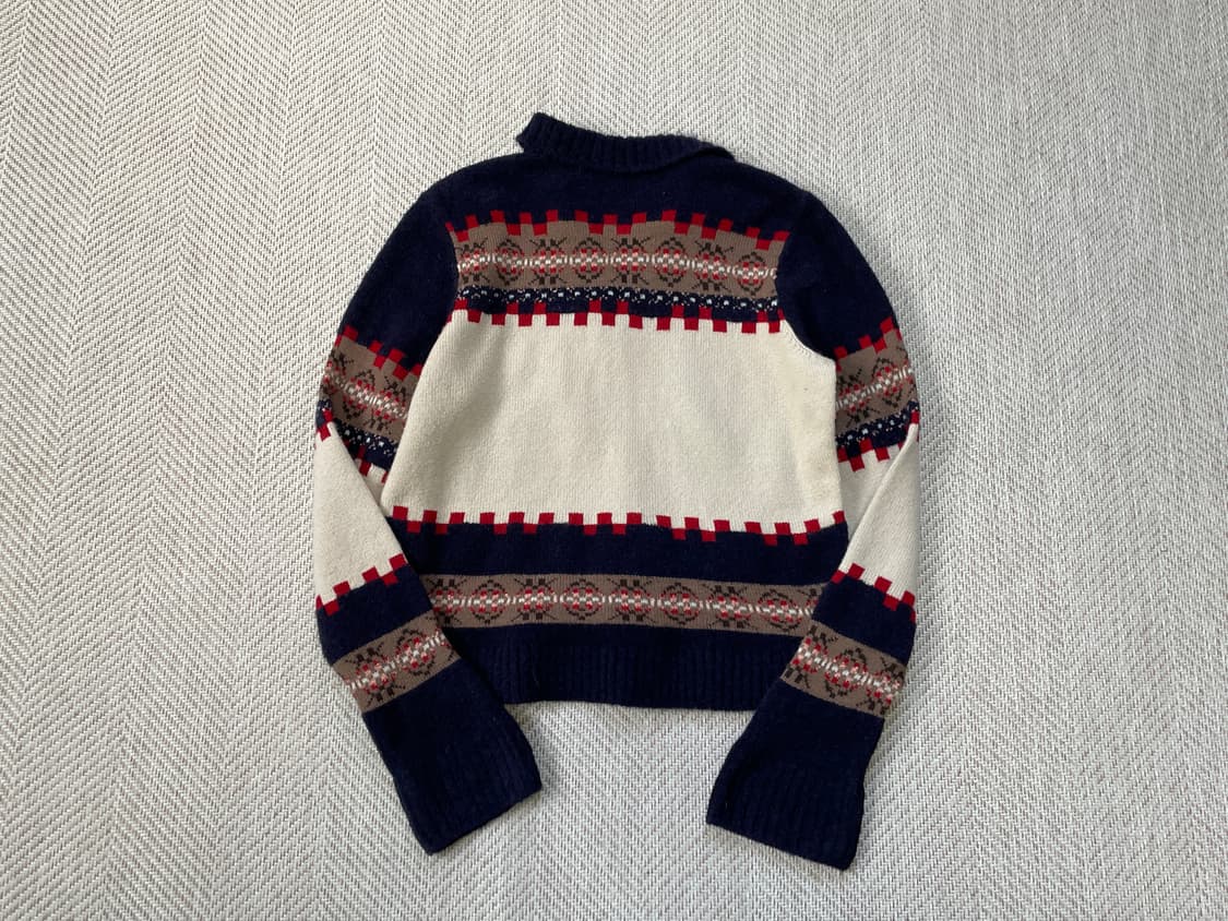 빈티지 노르딕 스웨이드 트림 니트  J03496 상품이미지7