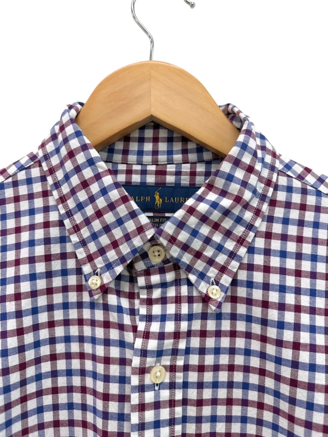 폴로 슬림핏 옥스포드 셔츠 체크 (M)  상품이미지3