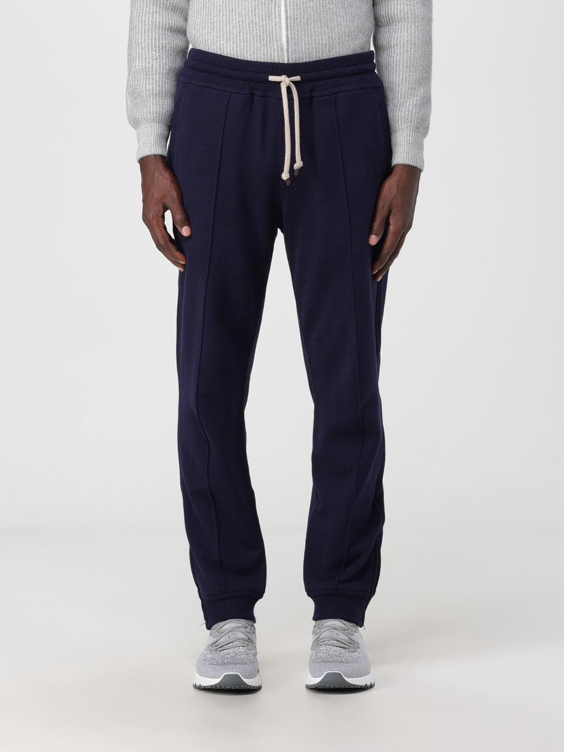 브루넬로 쿠치넬리 캐시미어 리브 트레이닝 조거 팬츠 네이비 L사이즈 상품이미지5