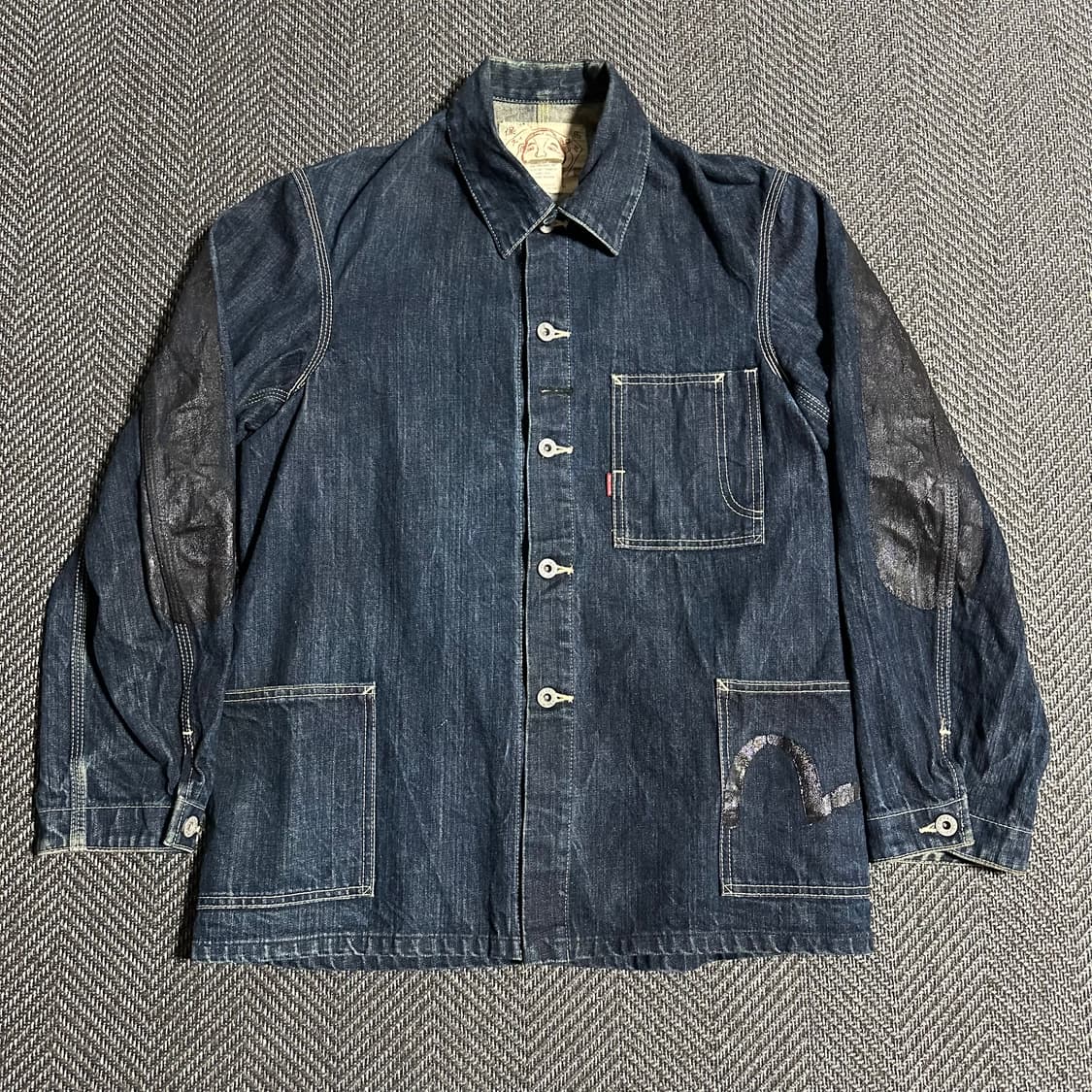 Evisu 페인팅 로고 데님 자켓 상품이미지1