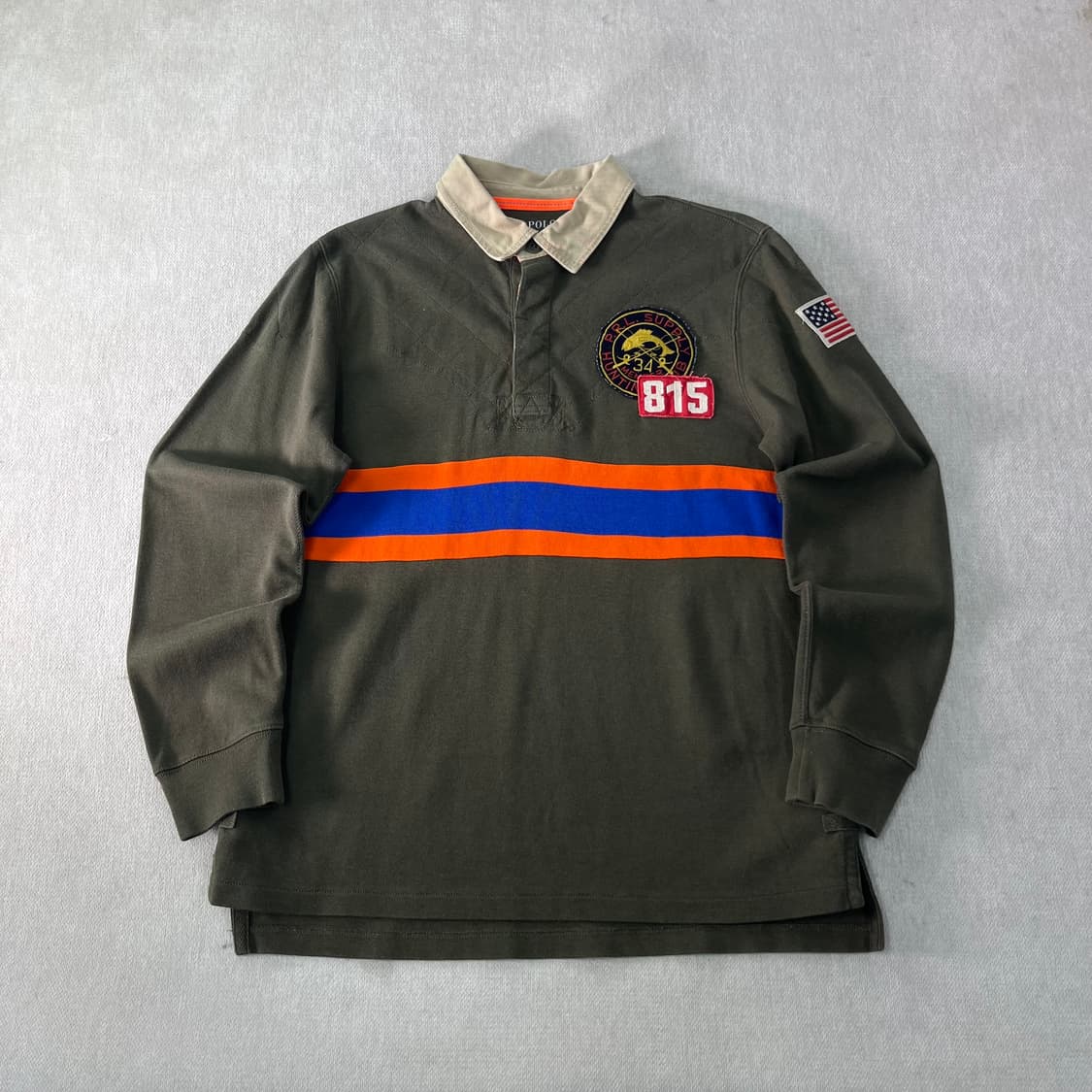 95 폴로랄프로렌 신형 성조기 카키 럭비티  상품이미지1