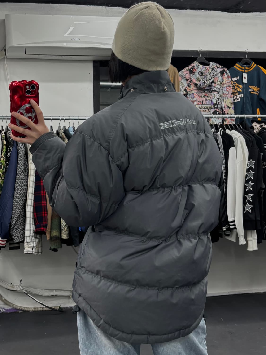 00s 나이키 덕다운 그레이 패딩 상품이미지5
