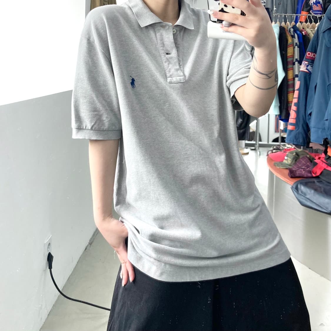 폴로 기본 포니 그레이 PK티 상품이미지1