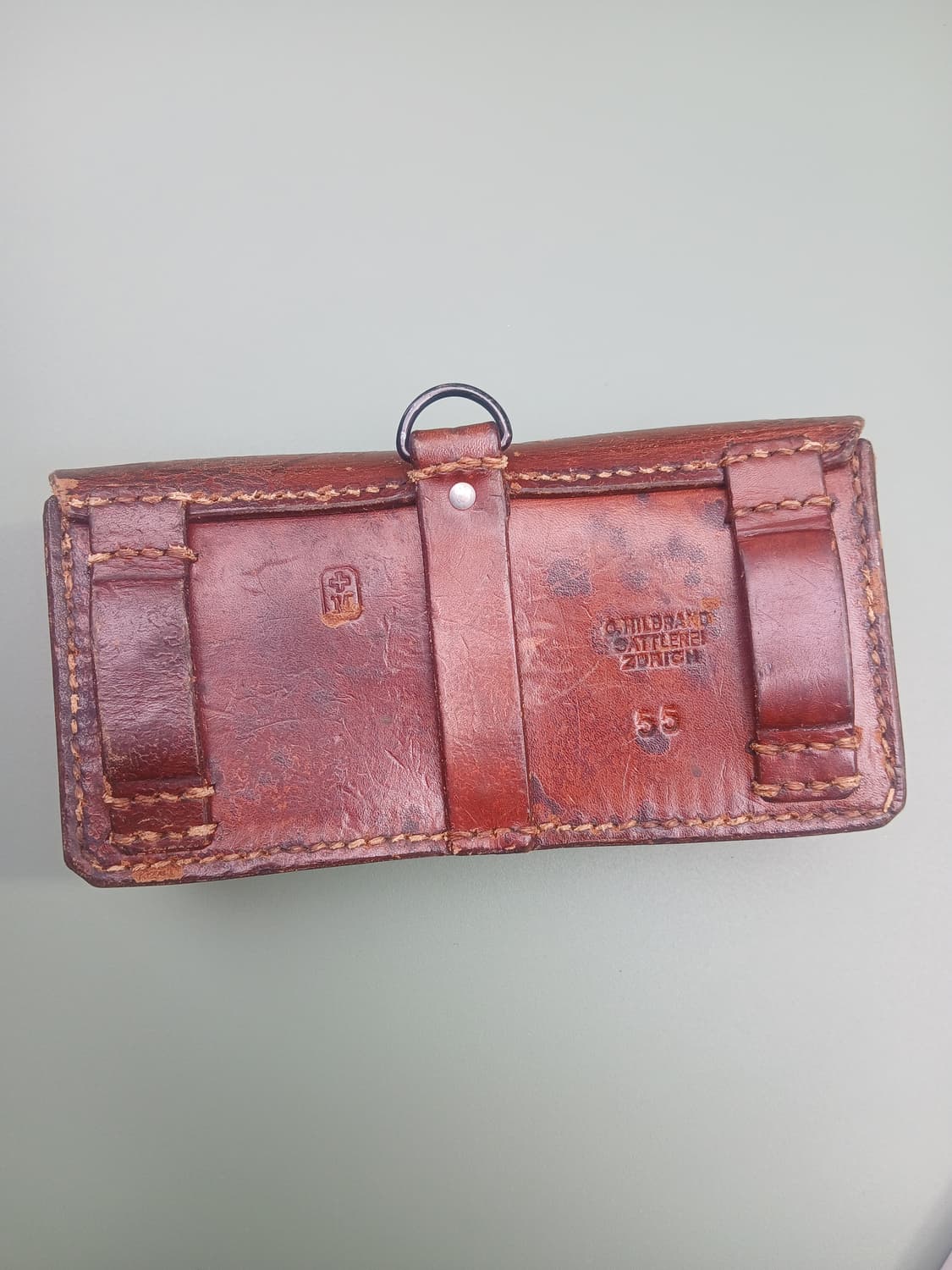 빈티지 스위스군 가죽 파우치 상품이미지2