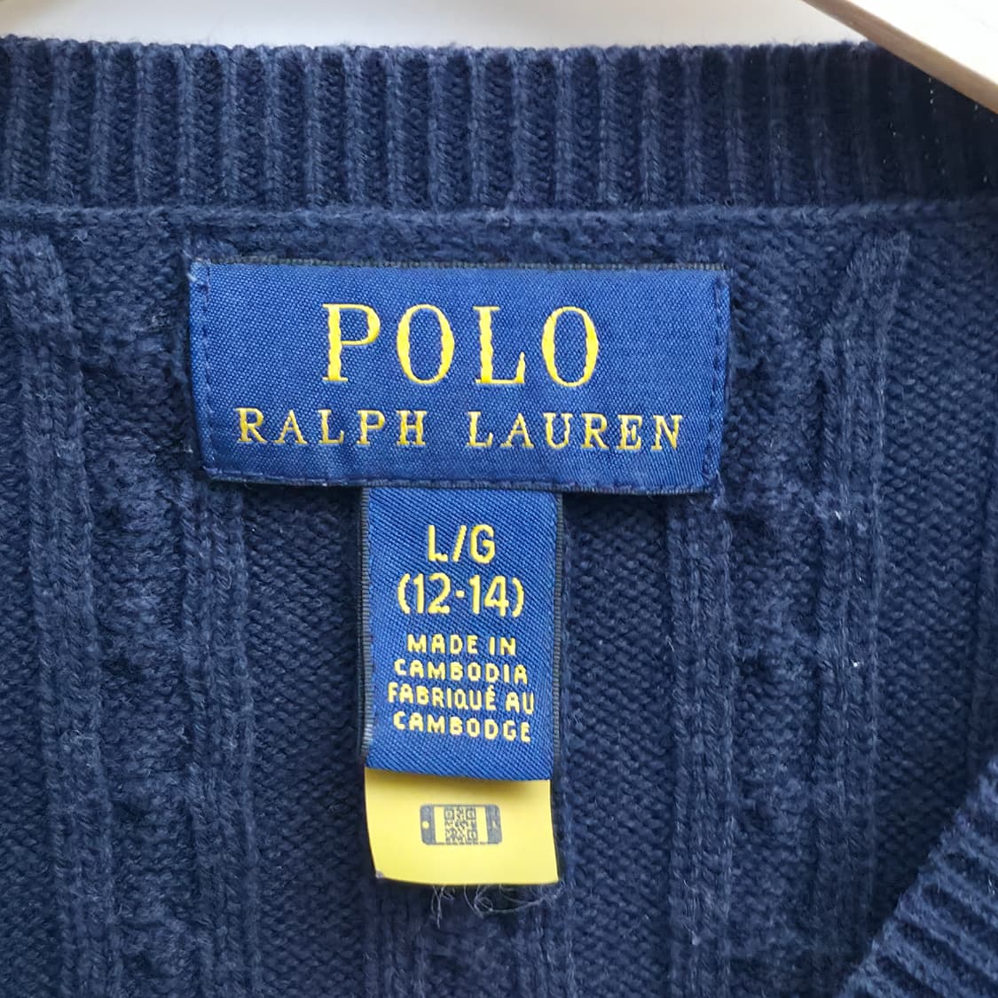 [XS] 폴로 랄프로렌 걸즈 네이비 케이블 가디건 신형 큐알택 상품이미지5