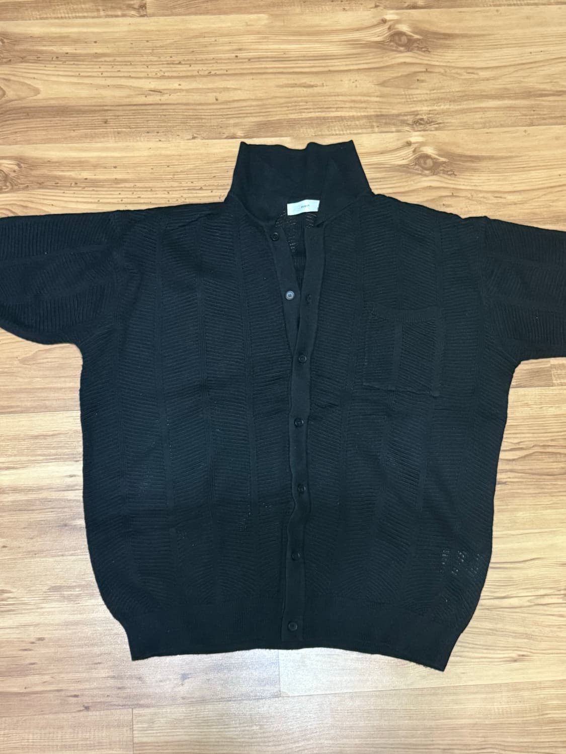 블랙 니트 반팔가디건 상품이미지1