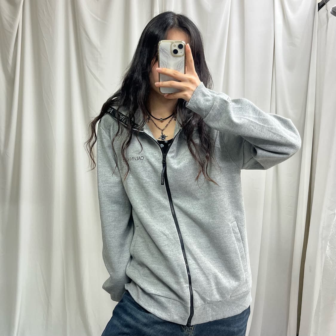 Calvin Klein gray hood zip-up 상품이미지2